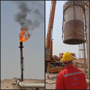 برای نخستین بار صورت گرفت/ بازسازی و نصب تیپ مشعلهای کارخانه گاز و گازمایع ۹۰۰ پازنان ۲